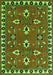 Serging Thickness of Machine Washable Persian Green Traditional Area Rugs, wshtr836grn