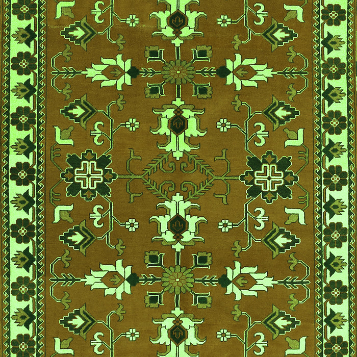 Serging Thickness of Machine Washable Persian Green Traditional Area Rugs, wshtr836grn