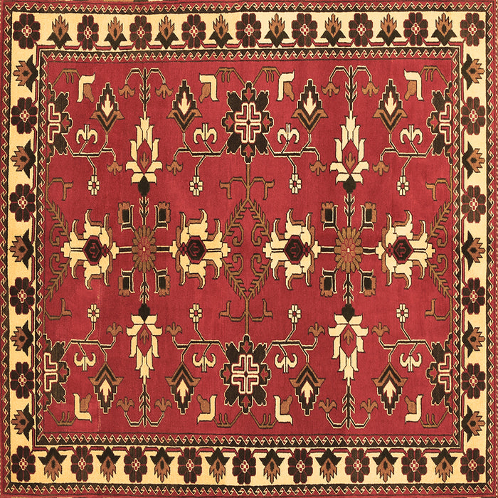 Square Machine Washable Persian Brown Traditional Rug, wshtr836brn