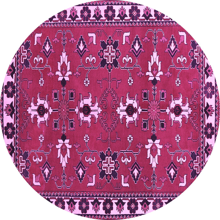 Round Persian Purple Traditional Rug, tr836pur