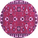 Round Persian Purple Traditional Rug, tr836pur
