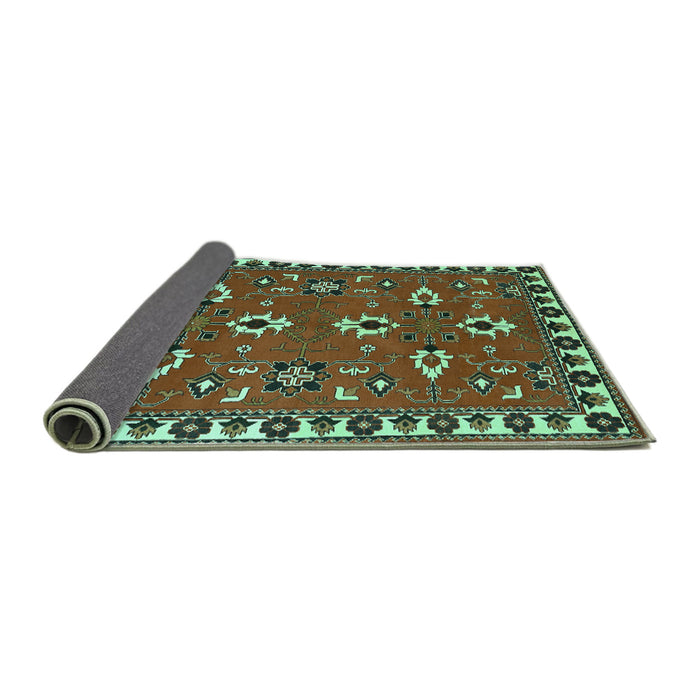 Sideview of Persian Turquoise Traditional Rug, tr836turq