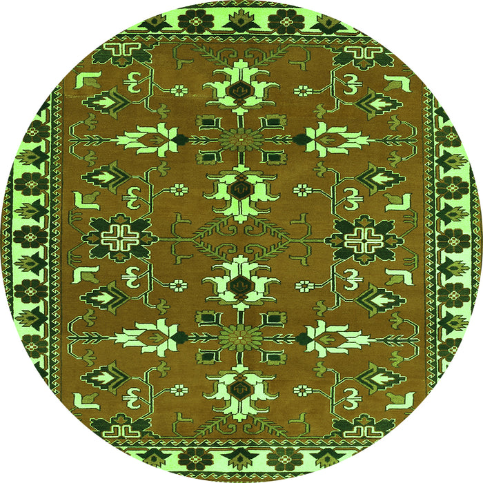 Square Persian Green Traditional Rug, tr836grn