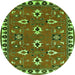 Square Persian Green Traditional Rug, tr836grn