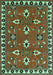 Machine Washable Persian Turquoise Traditional Area Rugs, wshtr836turq