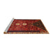Sideview of Machine Washable Traditional Tomato Red Rug, wshtr837