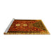 Sideview of Machine Washable Persian Yellow Traditional Rug, wshtr837yw