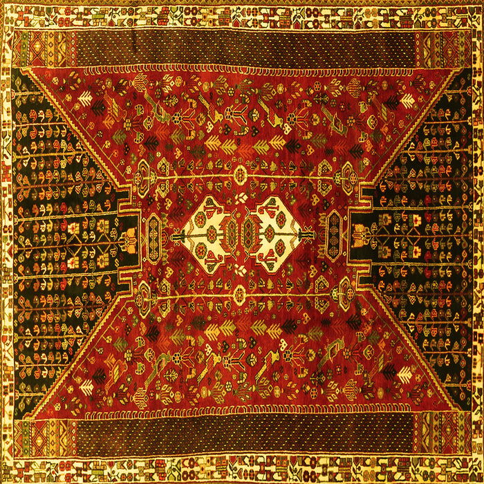 Square Persian Yellow Traditional Rug, tr837yw