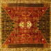 Square Persian Yellow Traditional Rug, tr837yw