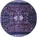 Round Persian Blue Traditional Rug, tr837blu