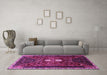 Machine Washable Persian Purple Traditional Area Rugs in a Living Room, wshtr837pur