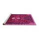 Sideview of Machine Washable Persian Pink Traditional Rug, wshtr837pnk