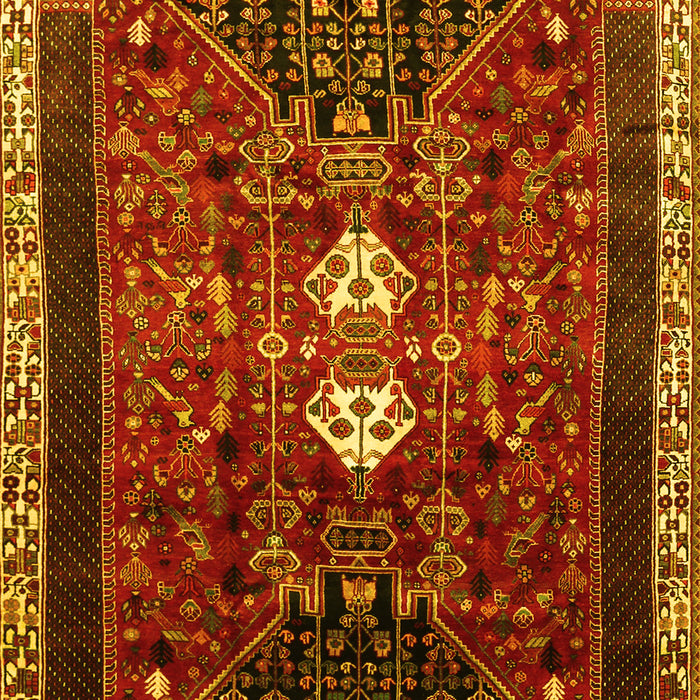 Machine Washable Persian Yellow Traditional Rug, wshtr837yw