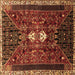 Square Persian Brown Traditional Rug, tr837brn