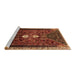 Sideview of Machine Washable Persian Brown Traditional Rug, wshtr837brn