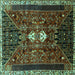 Square Persian Turquoise Traditional Rug, tr837turq
