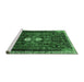 Sideview of Machine Washable Persian Emerald Green Traditional Area Rugs, wshtr837emgrn