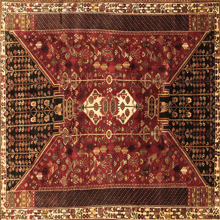 Square Machine Washable Persian Brown Traditional Rug, wshtr837brn