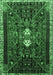 Machine Washable Persian Emerald Green Traditional Area Rugs, wshtr837emgrn