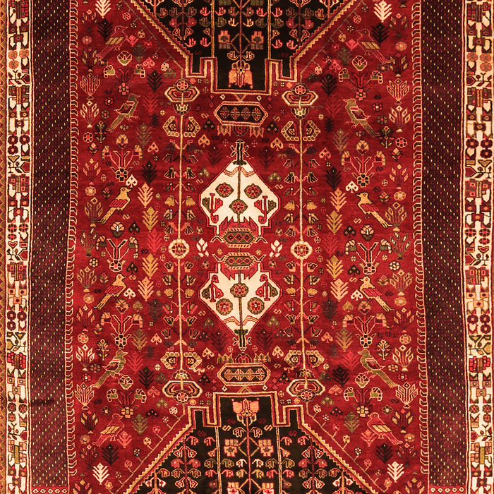 Serging Thickness of Machine Washable Persian Orange Traditional Area Rugs, wshtr837org