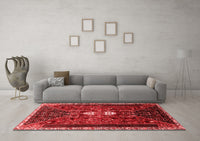 Machine Washable Persian Red Traditional Rug, wshtr837red