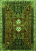 Serging Thickness of Machine Washable Persian Green Traditional Area Rugs, wshtr837grn