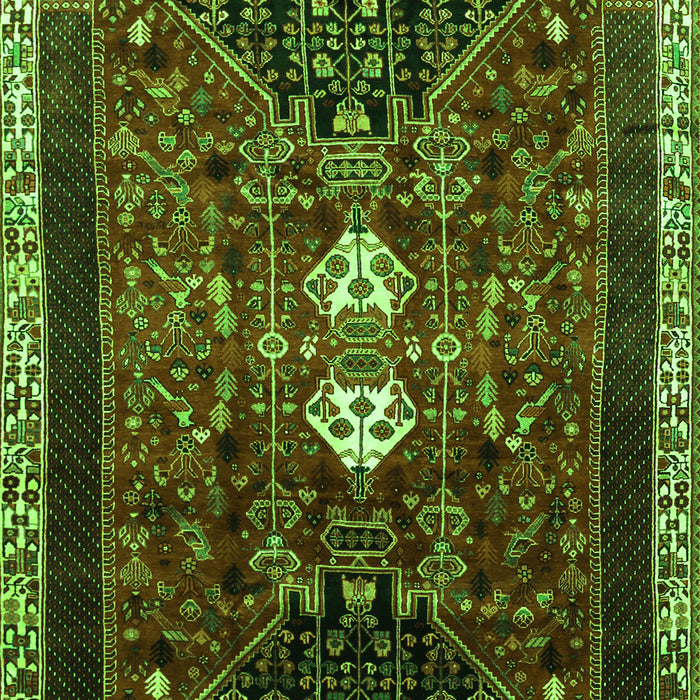 Serging Thickness of Machine Washable Persian Green Traditional Area Rugs, wshtr837grn
