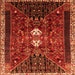 Round Machine Washable Persian Orange Traditional Area Rugs, wshtr837org