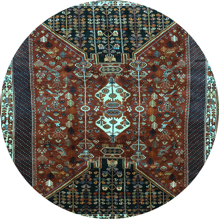 Round Persian Light Blue Traditional Rug, tr837lblu