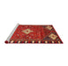 Sideview of Machine Washable Traditional Red Rug, wshtr838