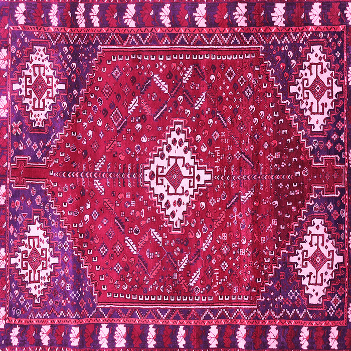 Square Machine Washable Persian Pink Traditional Rug, wshtr838pnk