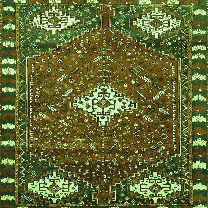 Serging Thickness of Persian Green Traditional Rug, tr838grn