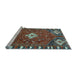 Sideview of Machine Washable Persian Light Blue Traditional Rug, wshtr838lblu