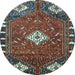 Round Persian Light Blue Traditional Rug, tr838lblu