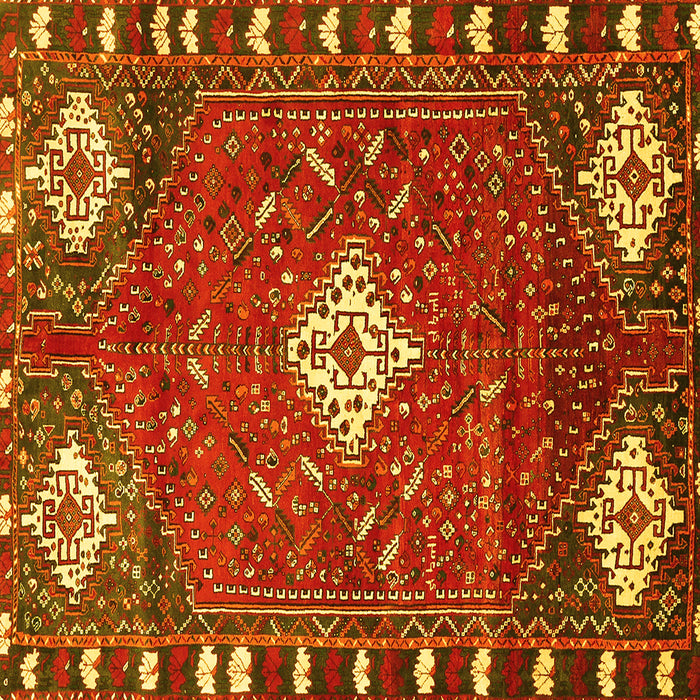 Square Persian Yellow Traditional Rug, tr838yw