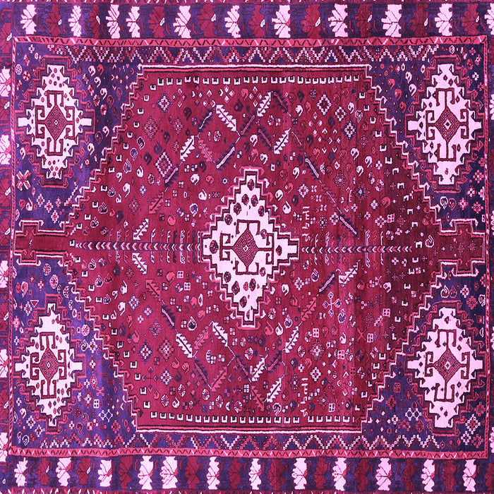 Square Machine Washable Persian Purple Traditional Area Rugs, wshtr838pur