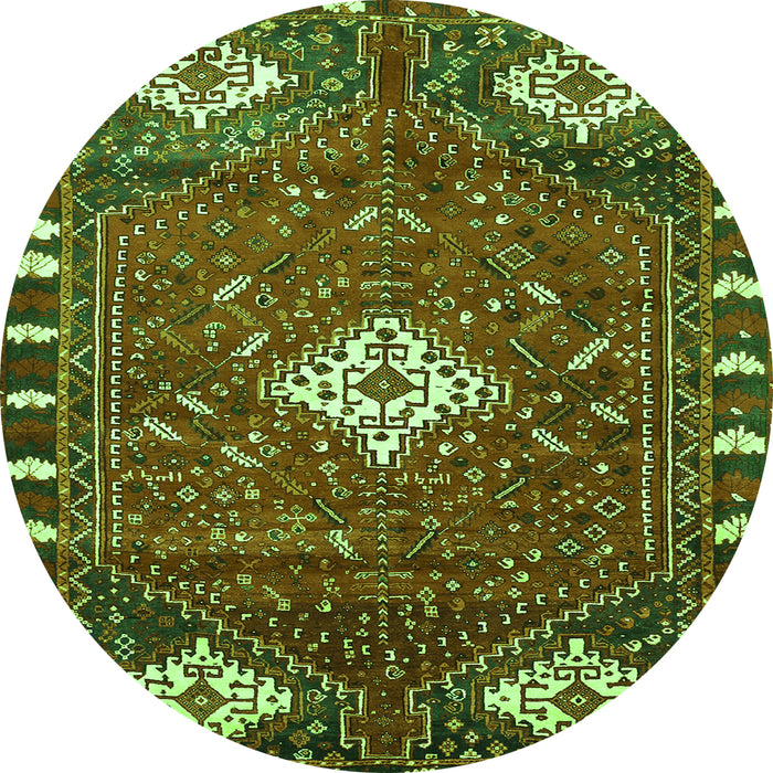 Square Persian Green Traditional Rug, tr838grn
