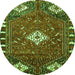 Square Persian Green Traditional Rug, tr838grn