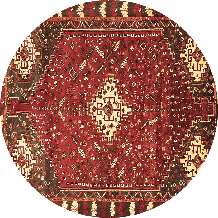 Round Persian Brown Traditional Rug, tr838brn