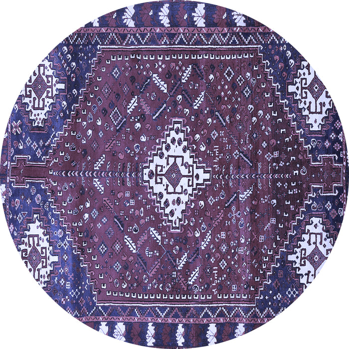Round Persian Blue Traditional Rug, tr838blu