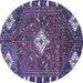 Round Persian Blue Traditional Rug, tr838blu