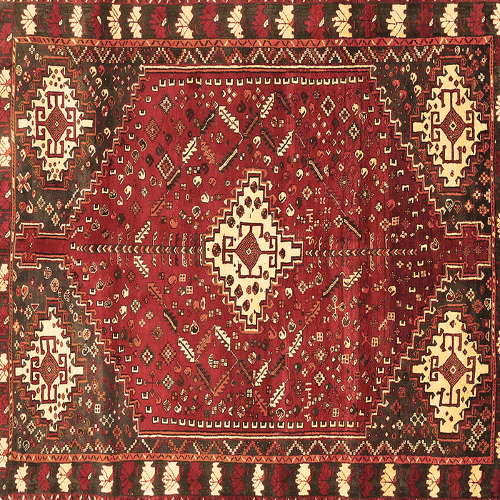 Square Persian Brown Traditional Rug, tr838brn