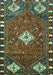 Machine Washable Persian Turquoise Traditional Area Rugs, wshtr838turq