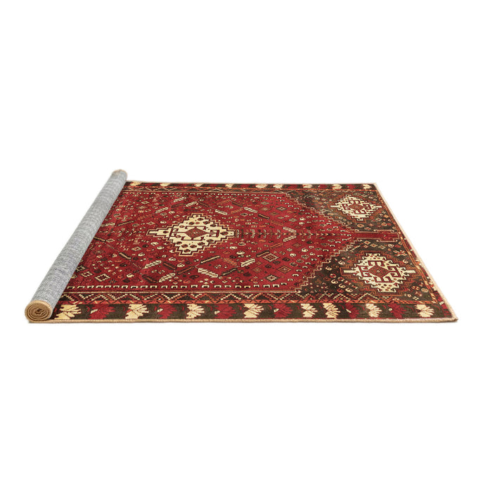Sideview of Machine Washable Persian Brown Traditional Rug, wshtr838brn