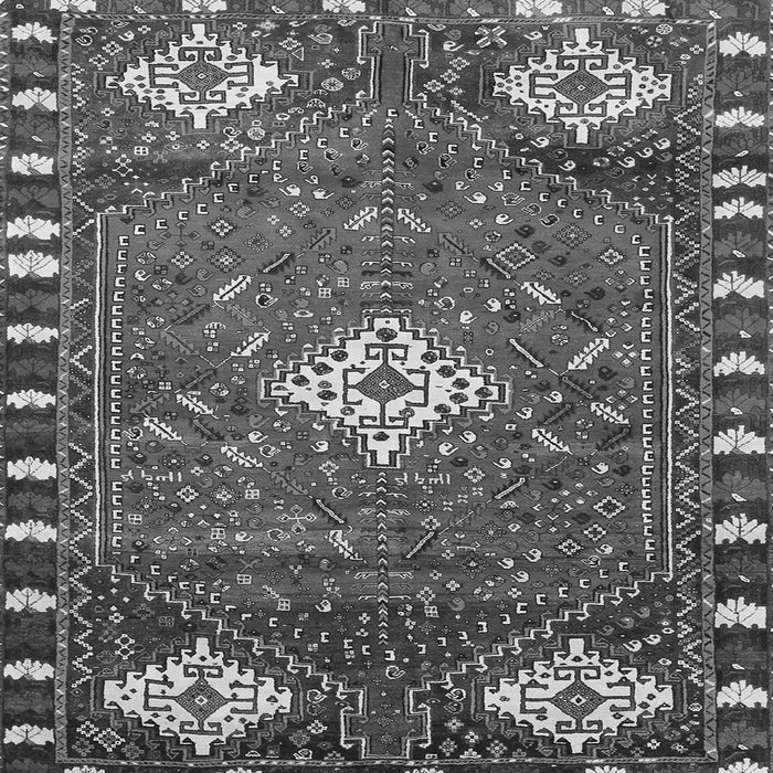 Round Machine Washable Persian Gray Traditional Rug, wshtr838gry