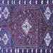 Square Machine Washable Persian Blue Traditional Rug, wshtr838blu