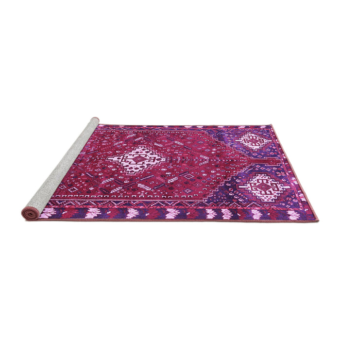Sideview of Machine Washable Persian Purple Traditional Area Rugs, wshtr838pur