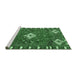 Sideview of Machine Washable Persian Emerald Green Traditional Area Rugs, wshtr838emgrn