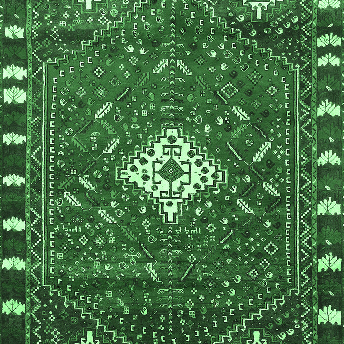 Machine Washable Persian Emerald Green Traditional Area Rugs, wshtr838emgrn