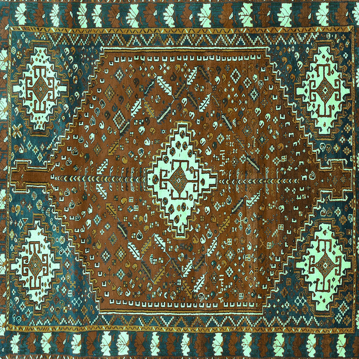 Square Persian Turquoise Traditional Rug, tr838turq